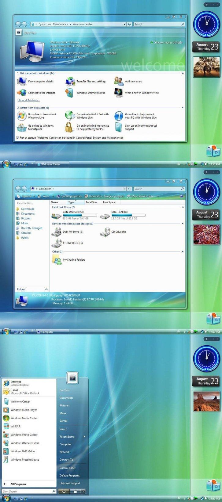 Aurora Full Glass For Vista - Темы для Windows Vista