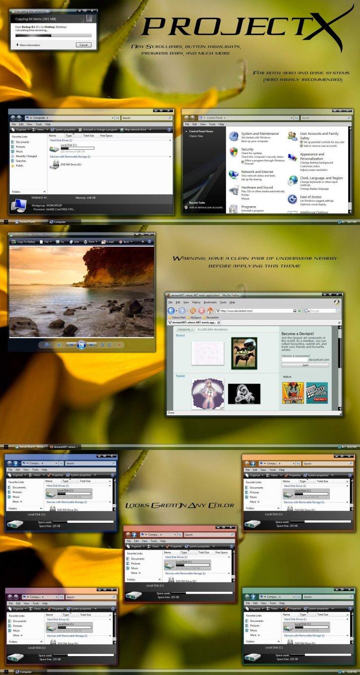ProjectX VS - Темы для Windows Vista