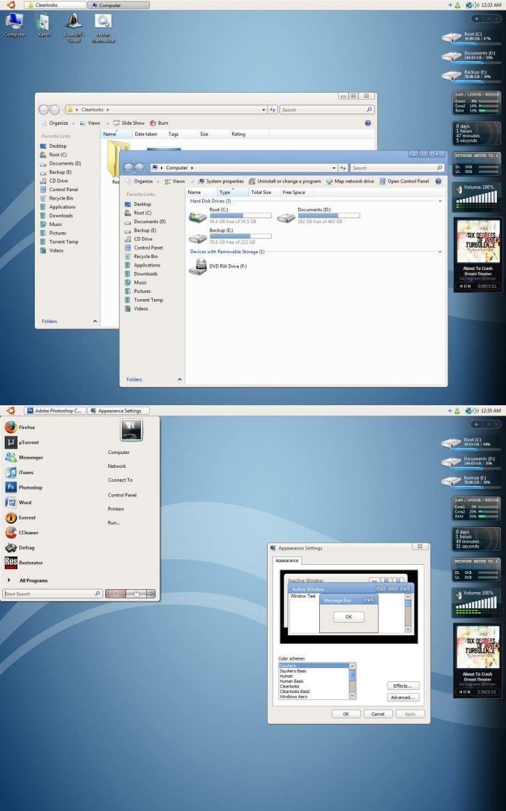 Clearlooks for Vista Beta 1.1 - Темы для Windows Vista