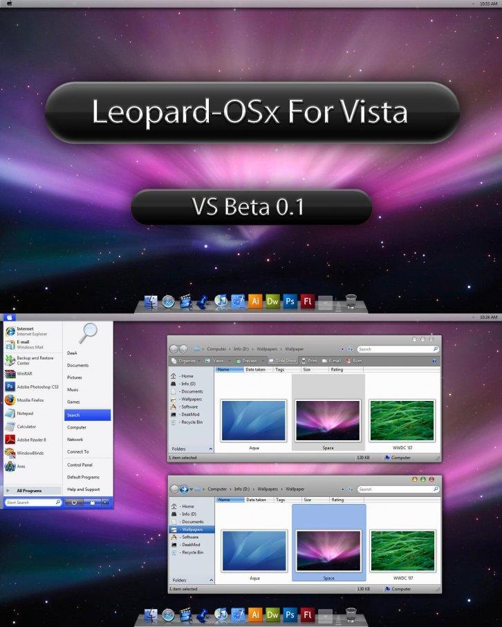 Leopard - OSX for Vista - Темы для Windows Vista