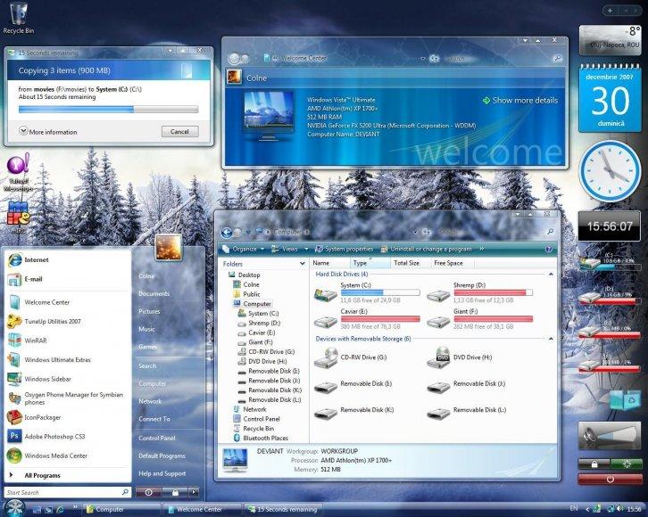 Longhorn Diamond Snowflake - Темы для Windows Vista