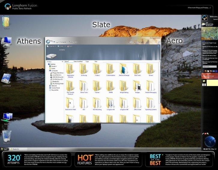 Longhorn Fusion Public Beta II - Темы для Windows Vista