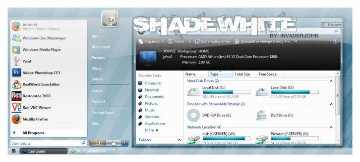 shadewhite -final - Темы для Windows Vista