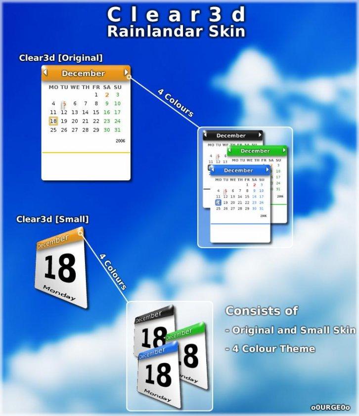 Clear3d - Скины для Rainlendar
