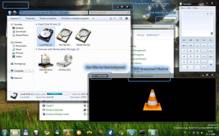 BlackTransparent - Темы для Windows 7