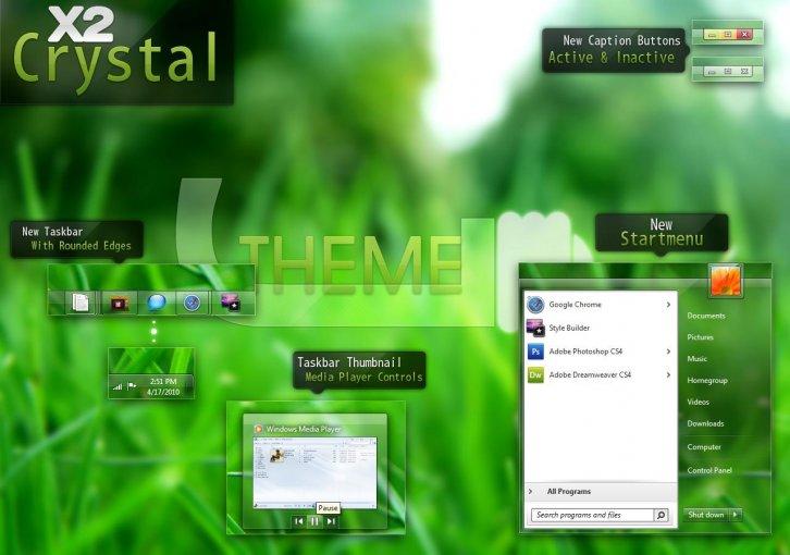 X2 Crystal Beta - Темы для Windows 7