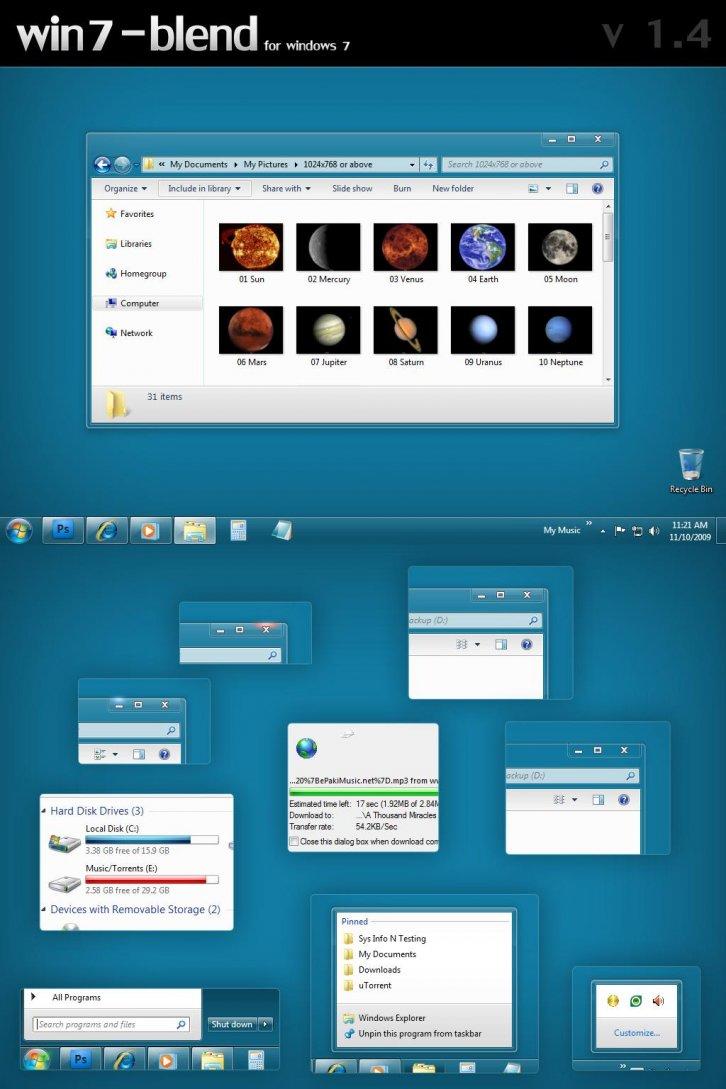 Win7-Blend For Windows 7 v1.4 - Темы для Windows 7
