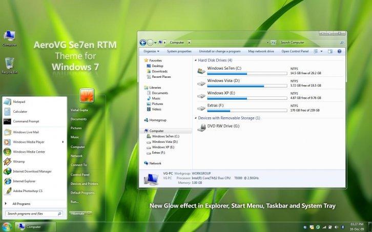 AeroVG Se7en - Темы для Windows 7