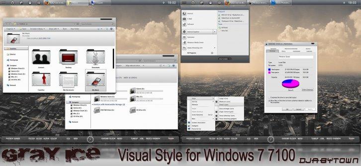 GRAY ICE VS - 7 Version - Темы для Windows 7