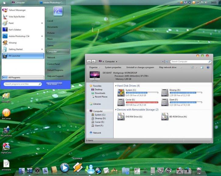 Leopard OSX - Темы для Windows 7