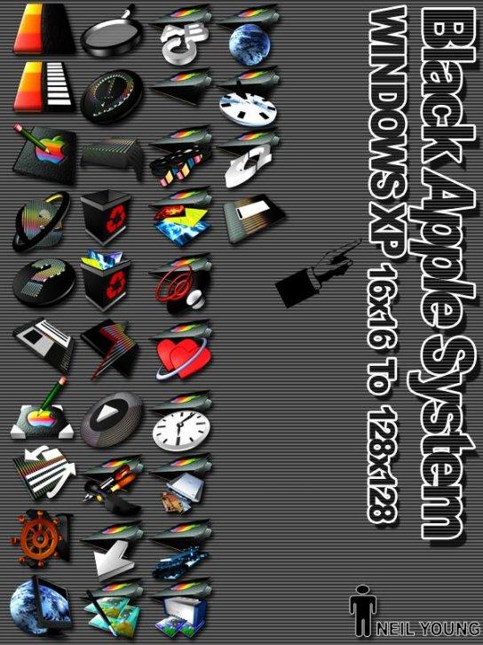 Black Apple System - Иконки IconPackager