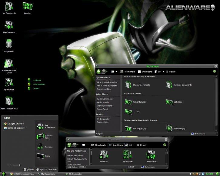 AlienWare Perfect Mod for XP - Темы для Windows XP