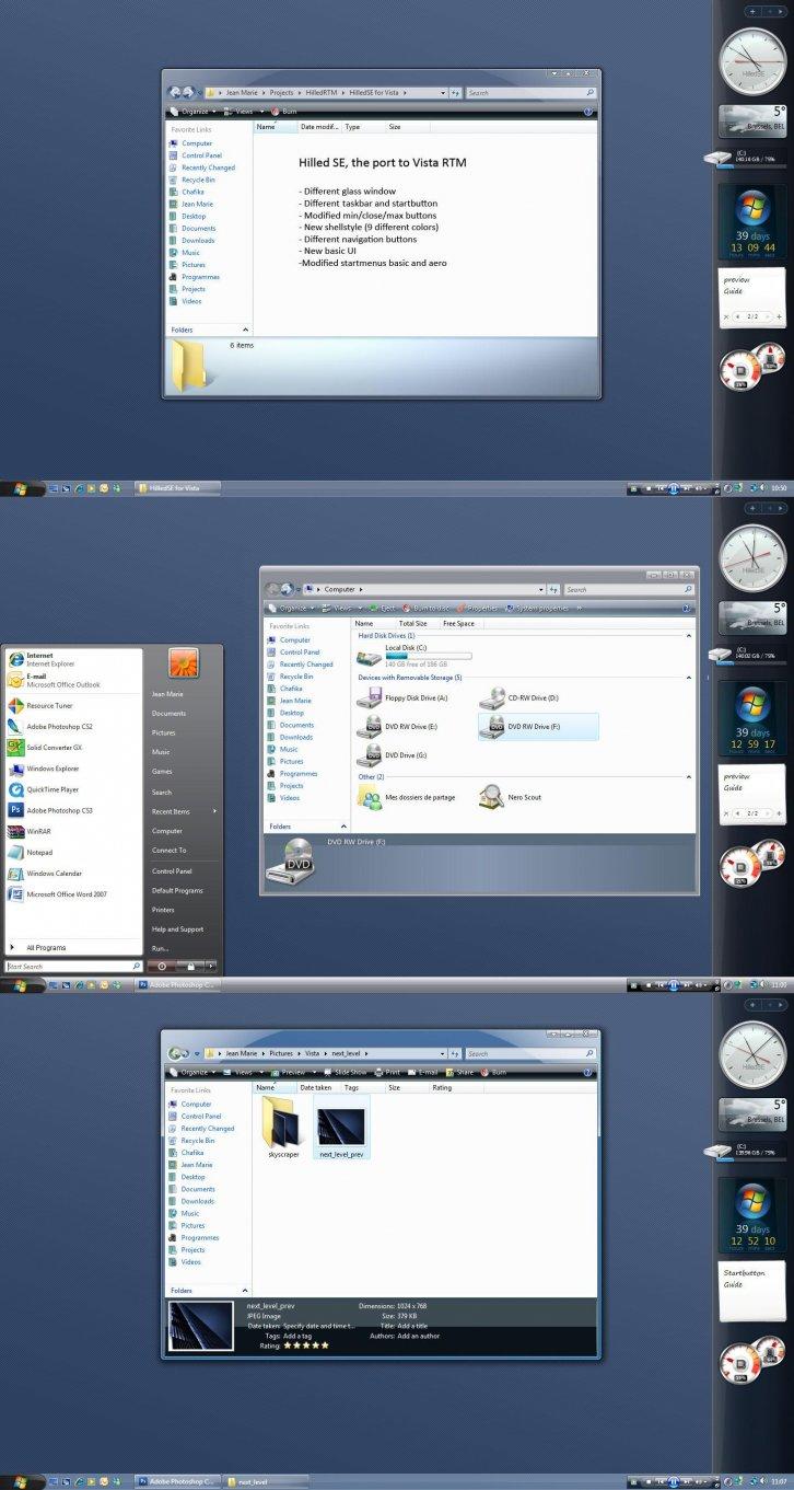 HilledSE for Vista RTM - Темы для Windows XP