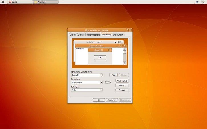 Clearlooks 0.6 Orange - Темы для Windows XP