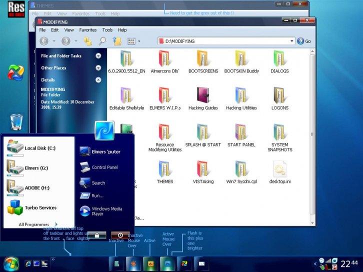 Seven EFi Midnight for WinXP - Темы для Windows XP