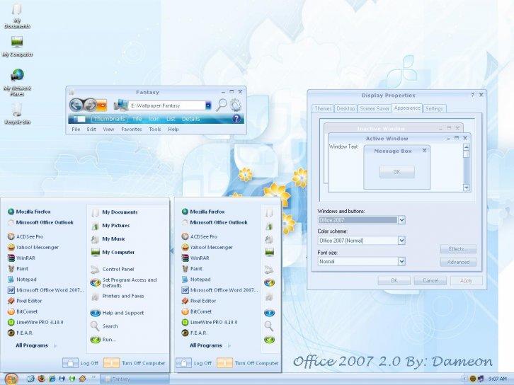 Office 2007 2.0 By Dameon - Темы для Windows XP