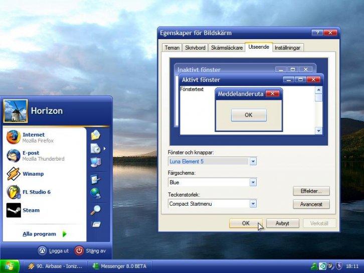 Luna Element 5.0.5 - Темы для Windows XP