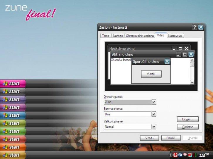 Zune Final - Темы для Windows XP