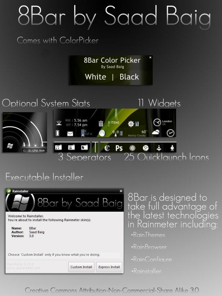 8Bar - Rainmeter Скины Темы