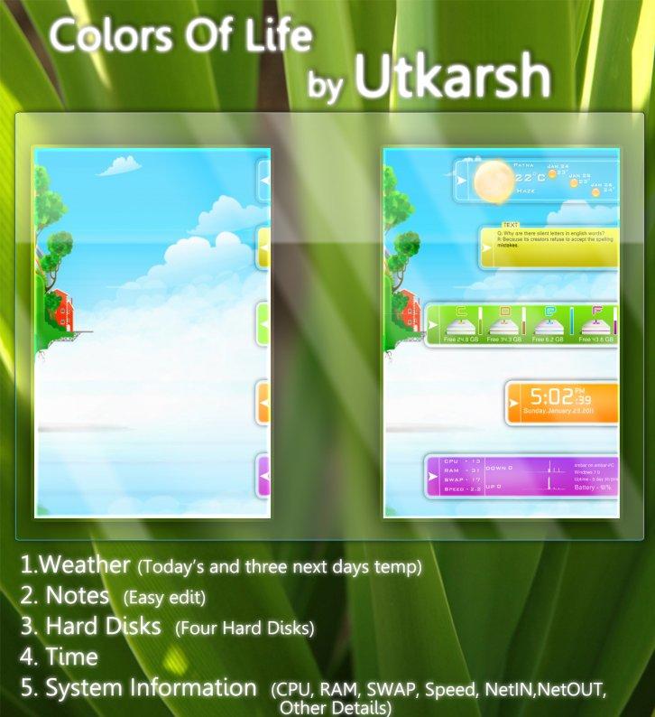 Colors Of Life- 2u - Rainmeter Скины Темы