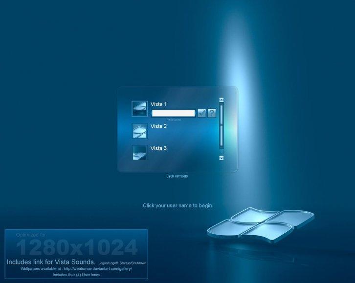 Qs Simple Vista Logon - Экран приветствия Windows XP