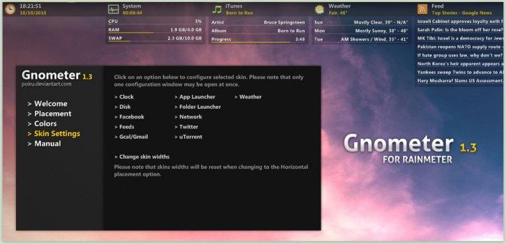 Gnometer 1.3.0.3 - Rainmeter Скины Темы