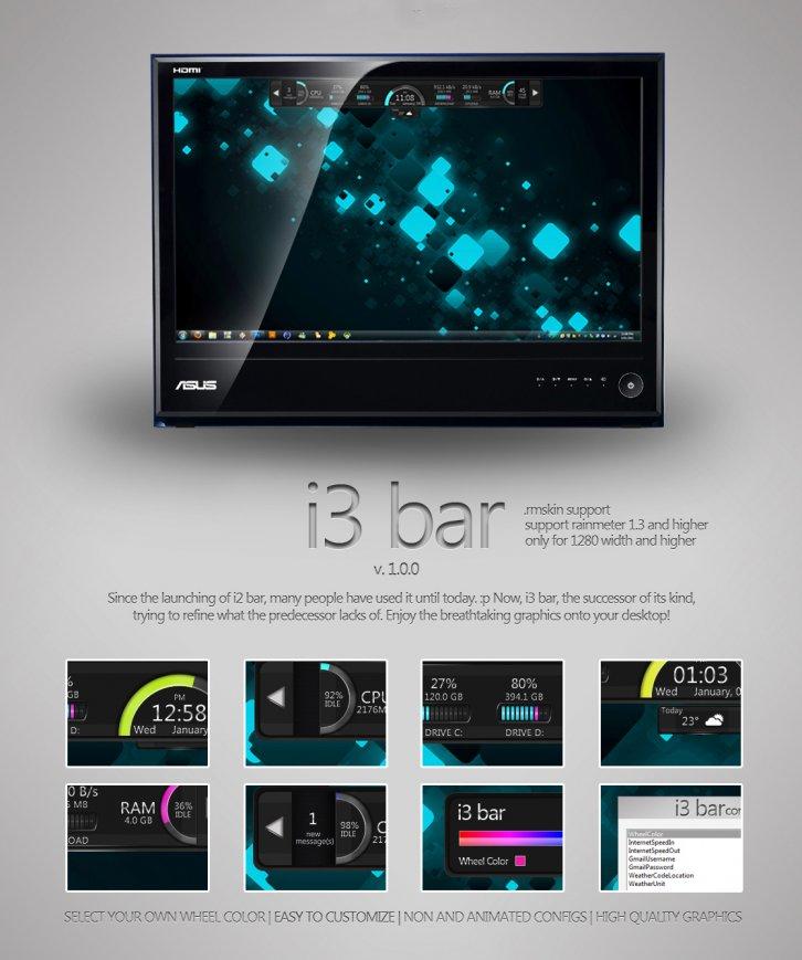 i3 bar - Rainmeter Скины Темы