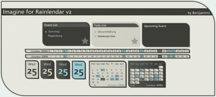 Imagine for Rainlendar v2 - Скины для Rainlendar