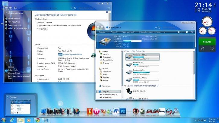 Aero Blue - Темы для Windows 7