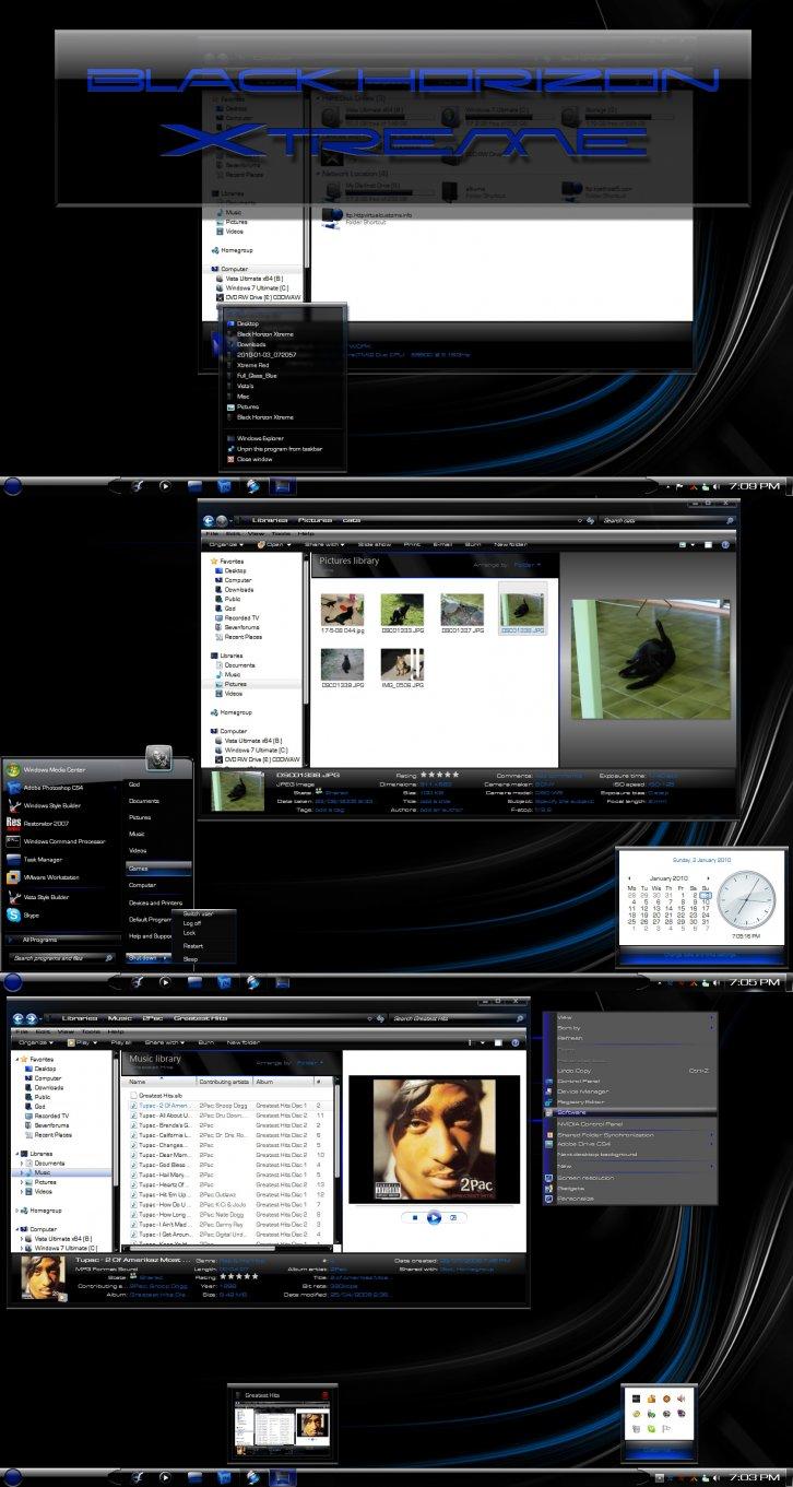 Black Horizon Xtreme - Темы для Windows 7