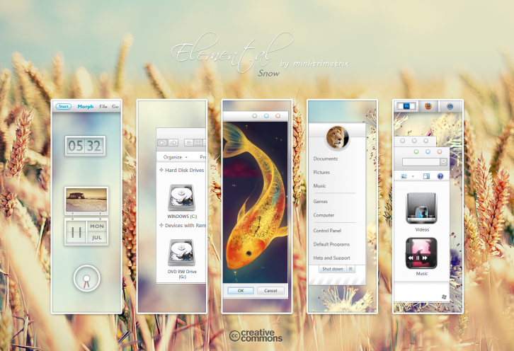 Elemental Snow Updated - Темы для Windows 7