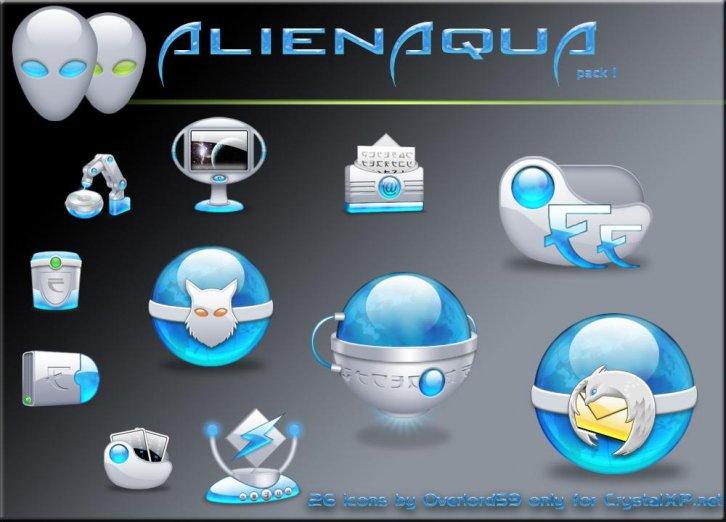 alienaqua-1-crystalxp - Иконки для Windows