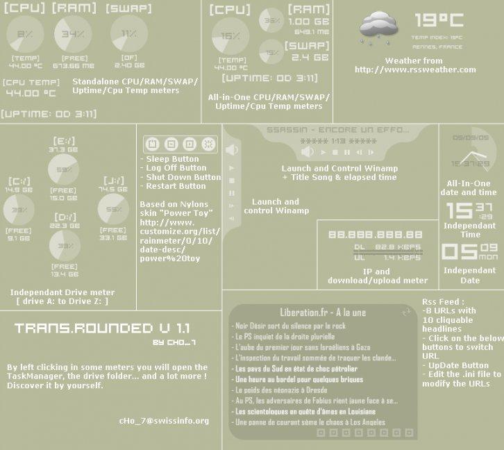 TranRounded v1.2 - Rainmeter Скины Темы