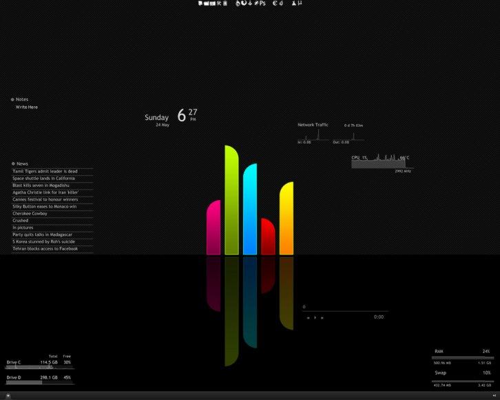 Simple Rain v 2.0 - Rainmeter Скины Темы