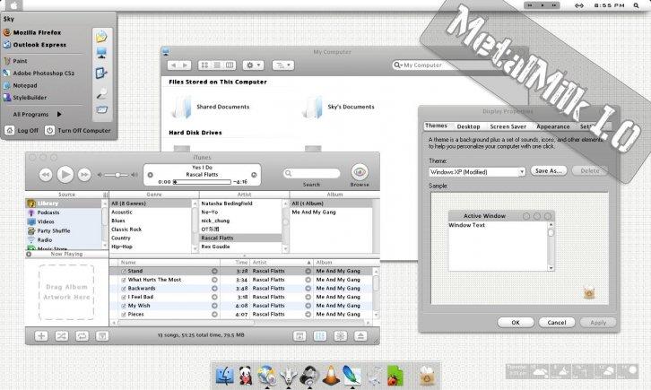 Metal Milk 1.0 - Темы для Windows XP