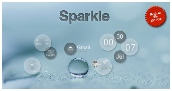 Sparkle - Rainmeter Скины Темы