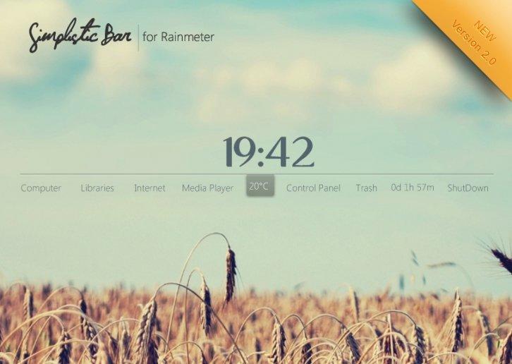 Simplistic Bar - Rainmeter Скины Темы