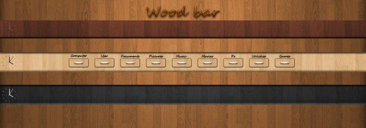 Wood bar - Rainmeter Скины Темы