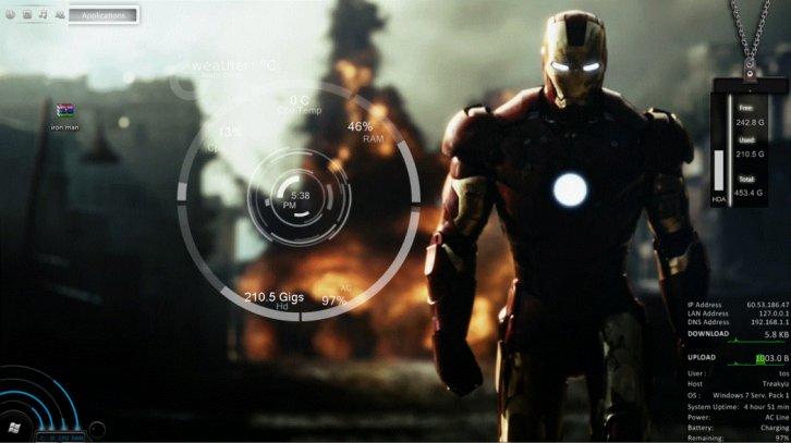 Iron Man - Rainmeter Скины Темы
