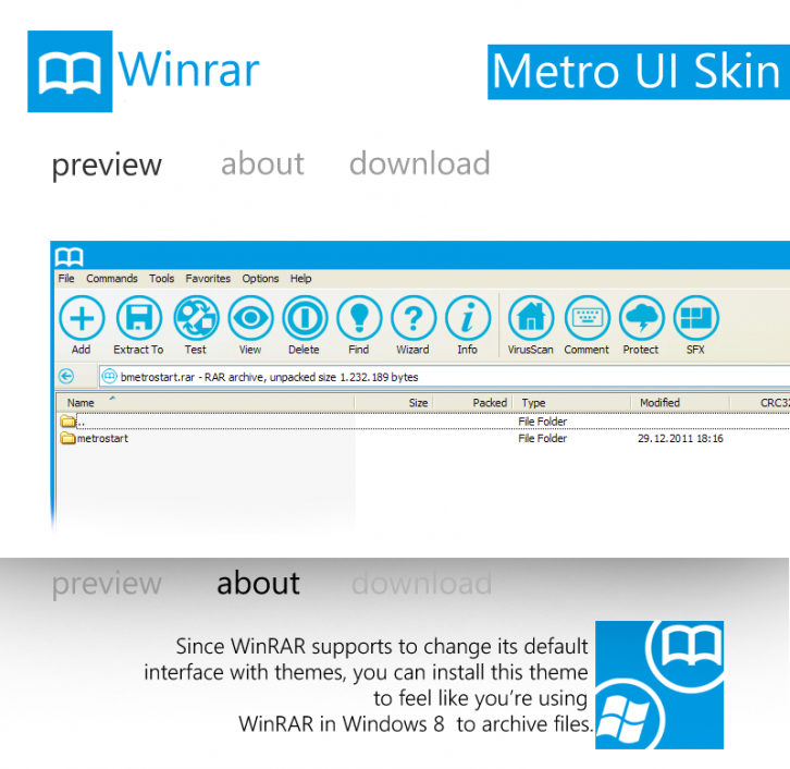 Metro WinRar - WinRAR Скины Темы