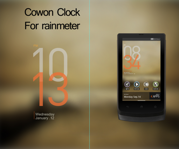 Cowon Clock for rainmeter - Rainmeter Скины Темы