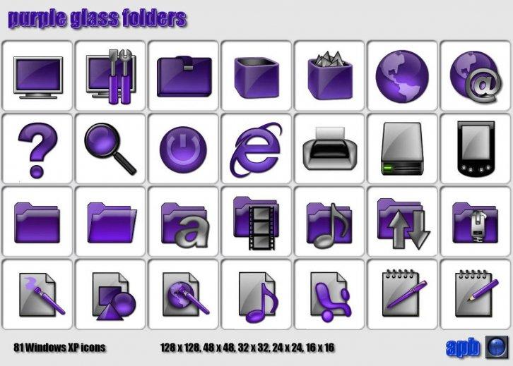 Purple glass folders - Иконки IconPackager