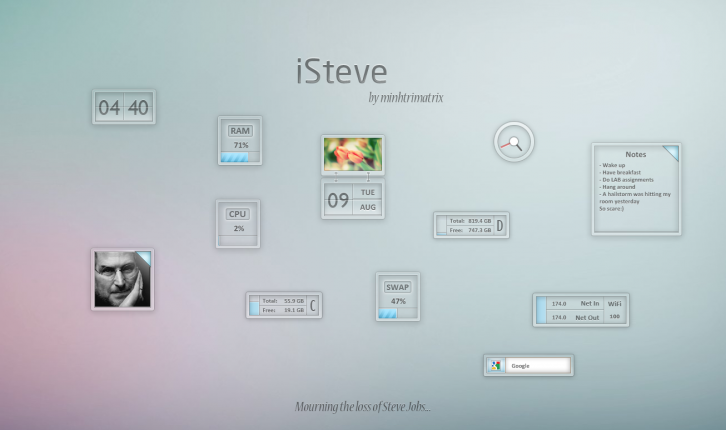 iSteve - Rainmeter Скины Темы