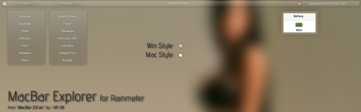 MacBar Explorer - Rainmeter Скины Темы