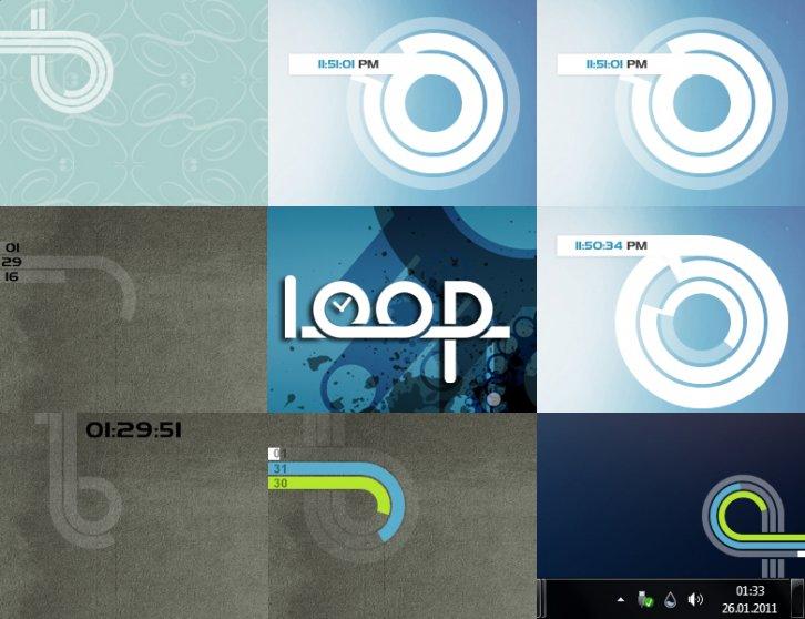 Loop Clock - Rainmeter Скины Темы