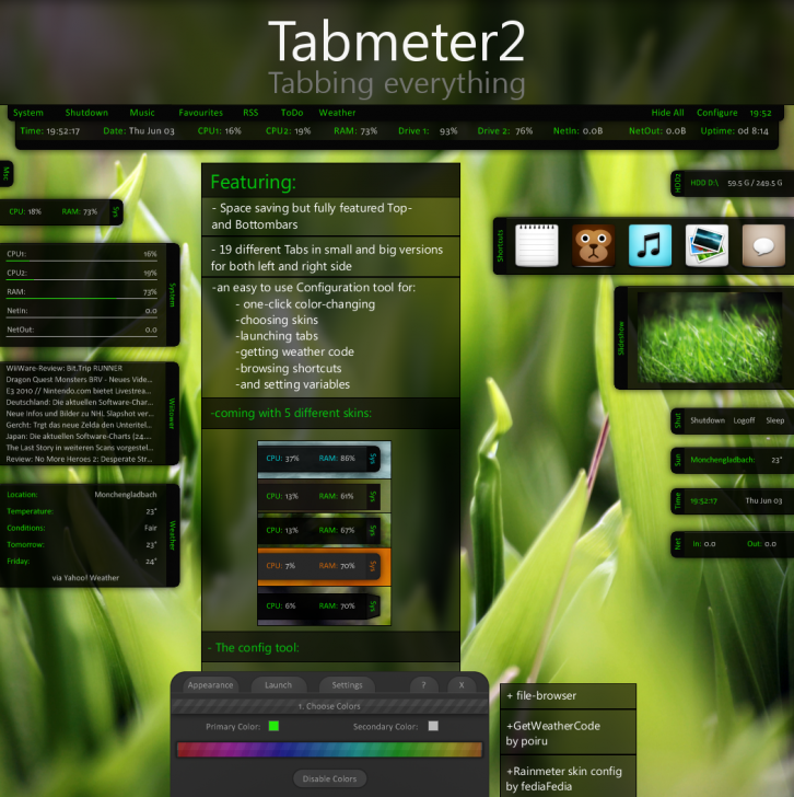 Tabmeter2 - Rainmeter Скины Темы