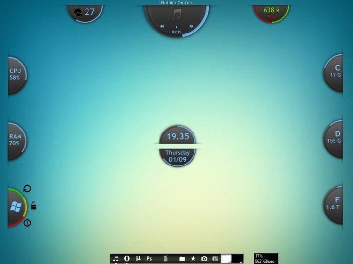 Round - Rainmeter Скины Темы