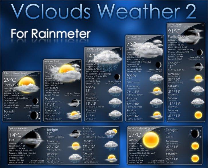 VClouds Weather 2 - Rainmeter Скины Темы