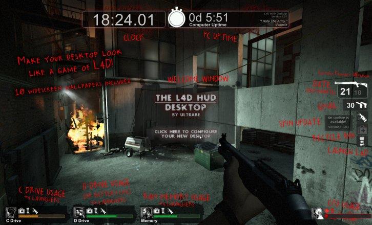 The Left 4 Dead HUD Desktop - Rainmeter Скины Темы