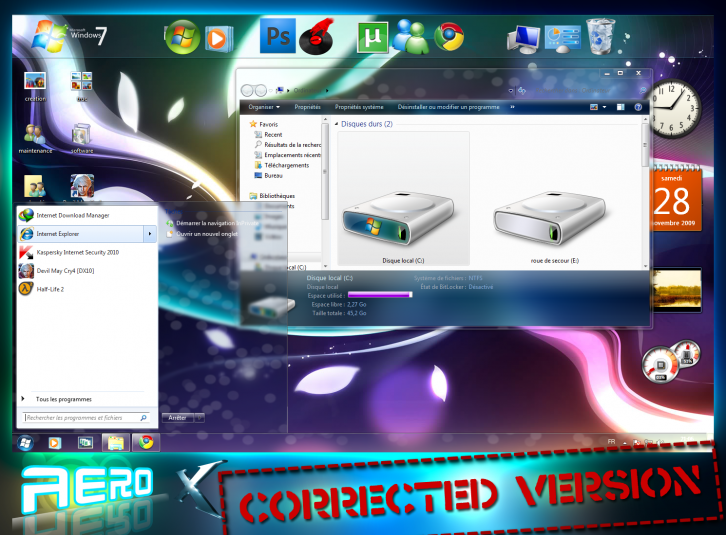 Aero x v2.5 corrected version - Темы для Windows 7